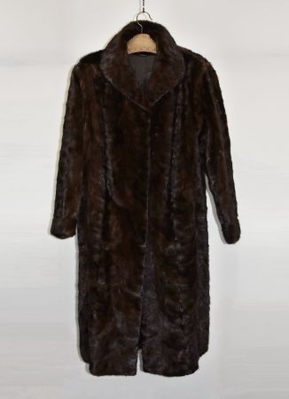 Edler Pelz Mantel/Nerz Pelz/Nerzfell/Vintage/d.braun/Gr.L-XL