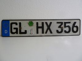 Nummernschild / Kfz-Kennzeichen Deutschland GL HX 356 mit EU