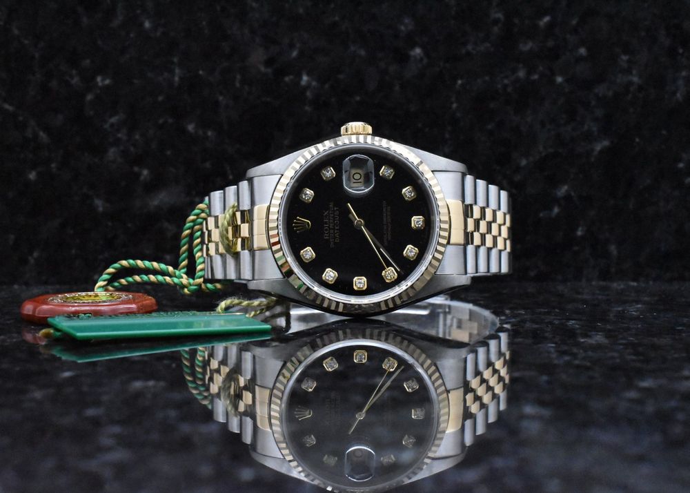 Rolex 16233 black hot sale diamond dial