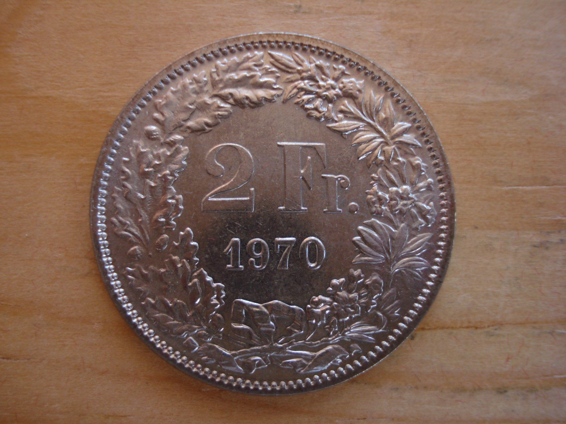Alle Münzen: (C1) 2 Franken 1970 STGL – Gebraucht aus Erlach von Net-Coins