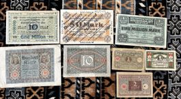 Deutsches Reich Hyperinflation Notgeld Banknoten Set 1920-19