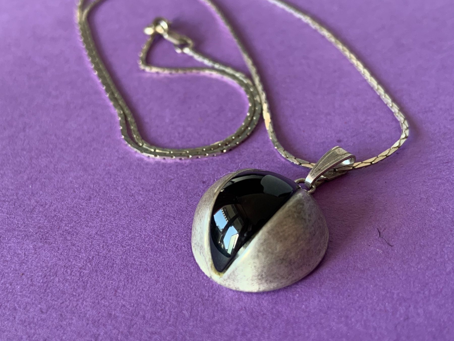 Catenine: Silberkette Serpentine Auge Saurus ONYX – Usato da Dittingen venduto da Bijoubelle 3