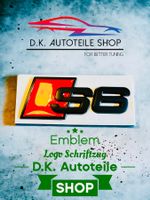 Audi S6 Emblem Schriftzug Logo aus Metall Rot/Schwarz Matt
