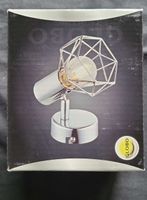 Lampada da parete GLOBO, cromo, cage metallica, nuova