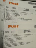FUST Gutschein 10% auf den CHF 500.- Gutschein.