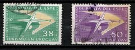 2 Timbres Uruguay 1965 Tourisme Obl.
