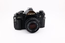 Canon A-1 analog Kamera mit FD 50mm 1.8 Objektiv