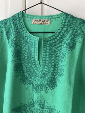 Kaftan Sommer Tunika, Grün, Grösse S/M, Baumwolle