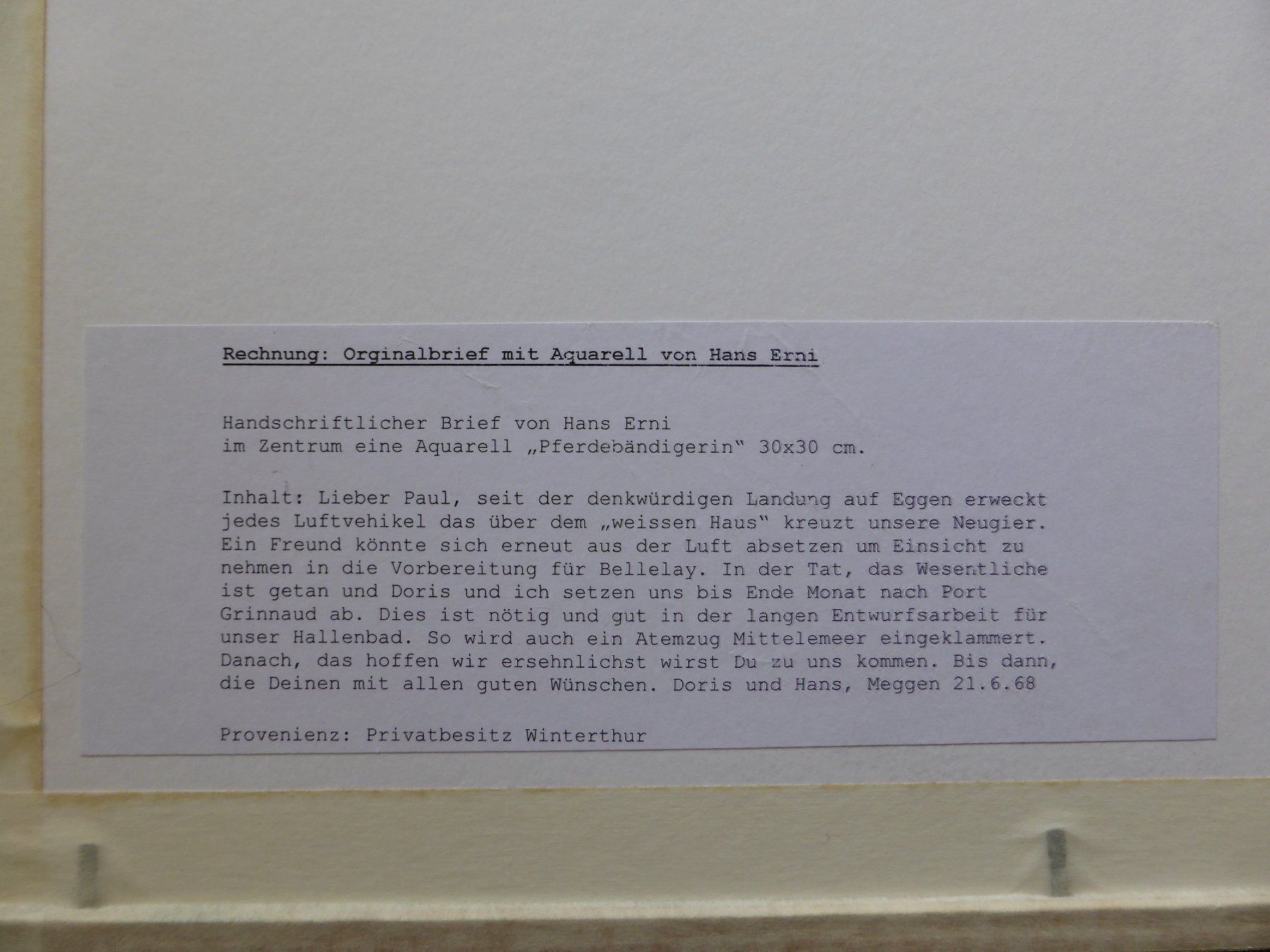 Dipinti: Hans Erni 1968 Original – Usato da Hinterkappelen venduto da BellaCoola11 4