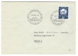 FDC Nations Unies No 21, 1955 ab nur 2.--