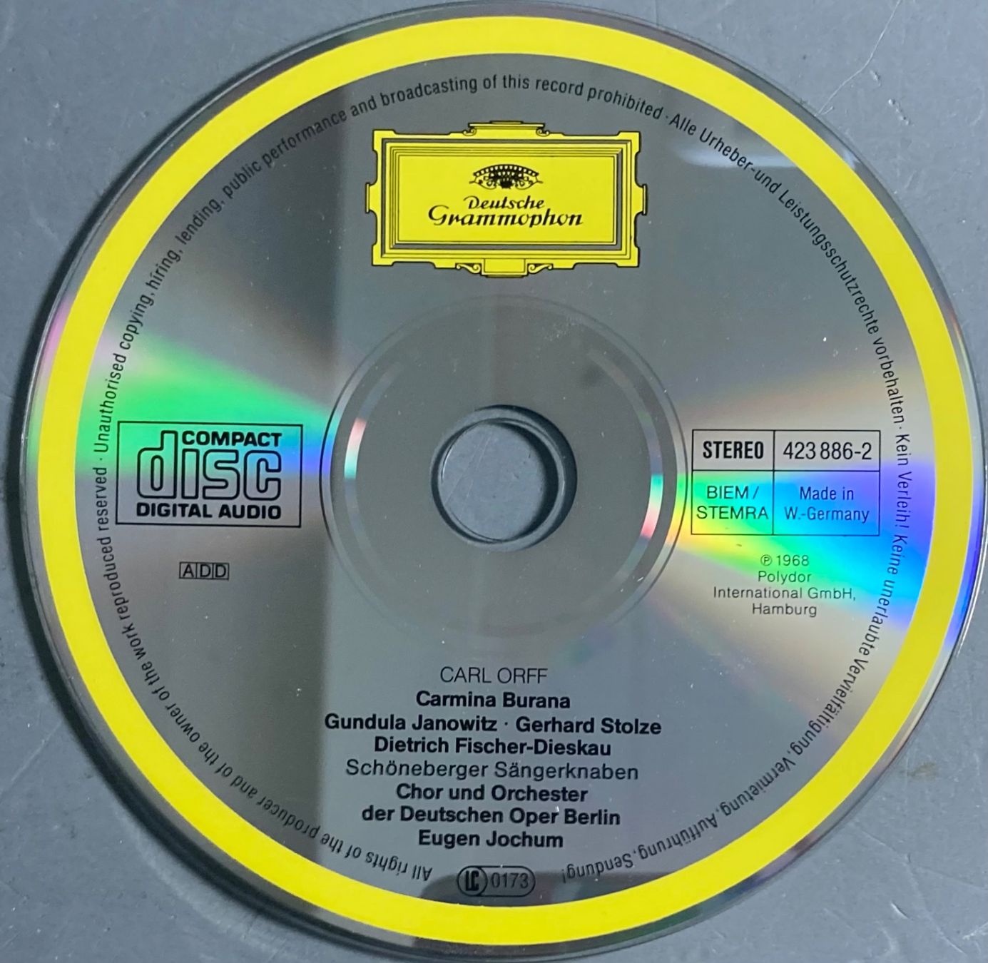 CDs: CARL ORFF..... - CARMINA BURANA – D'occasion à Poliez-Pittet par Newtown-Records 2