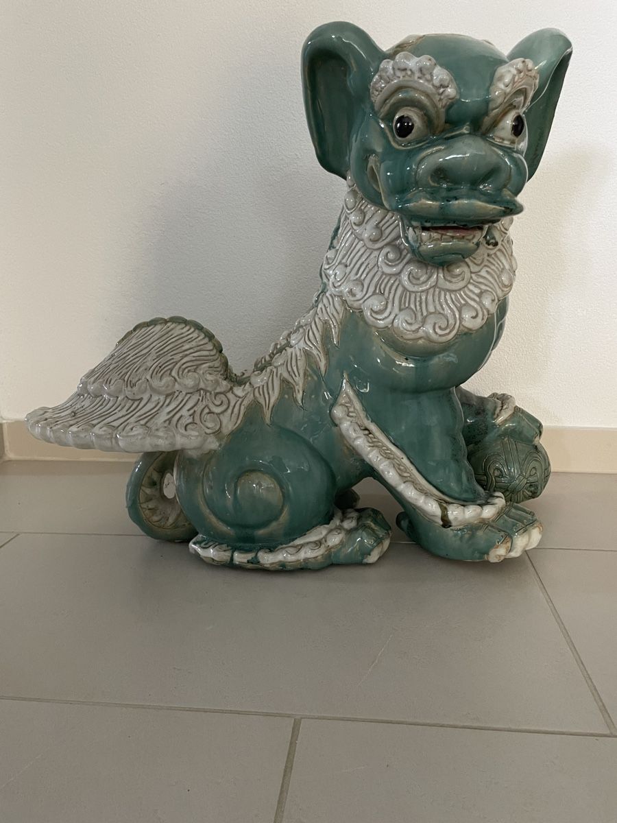 Statuette: Chinesischer Wächterlöwe Keramik antik – Usato da Lindau venduto da Gybsi0