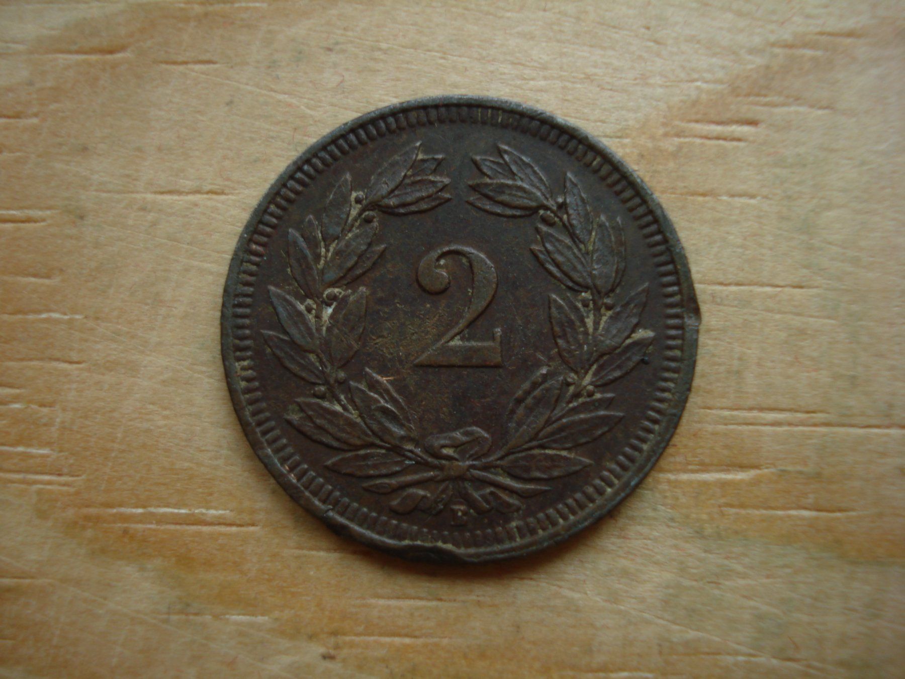Alle Münzen: (S2) 2 Rappen 1908 – Gebraucht aus Erlach von Net-Coins 1