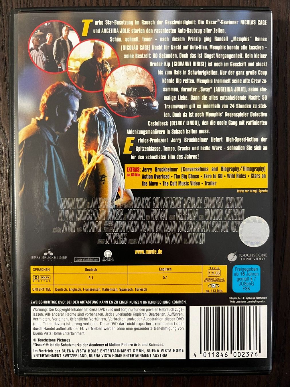 Tutti i DVDs: Nur noch 60 Sekunden – Usato da Zürich venduto da FilmFreunde 1