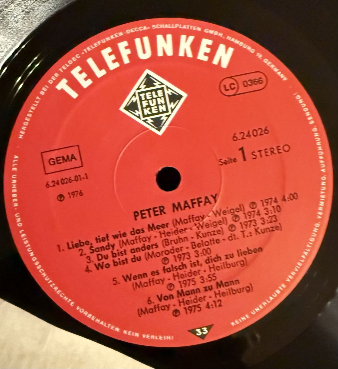 Schallplatten: Peter Maffay LP TELEFUNKEN 1976 – Gebraucht aus Goldach von Donpancho 3