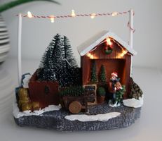 Weihnachts-LED-Dekoration Szenerie "Christbaumverkauf" - NEU