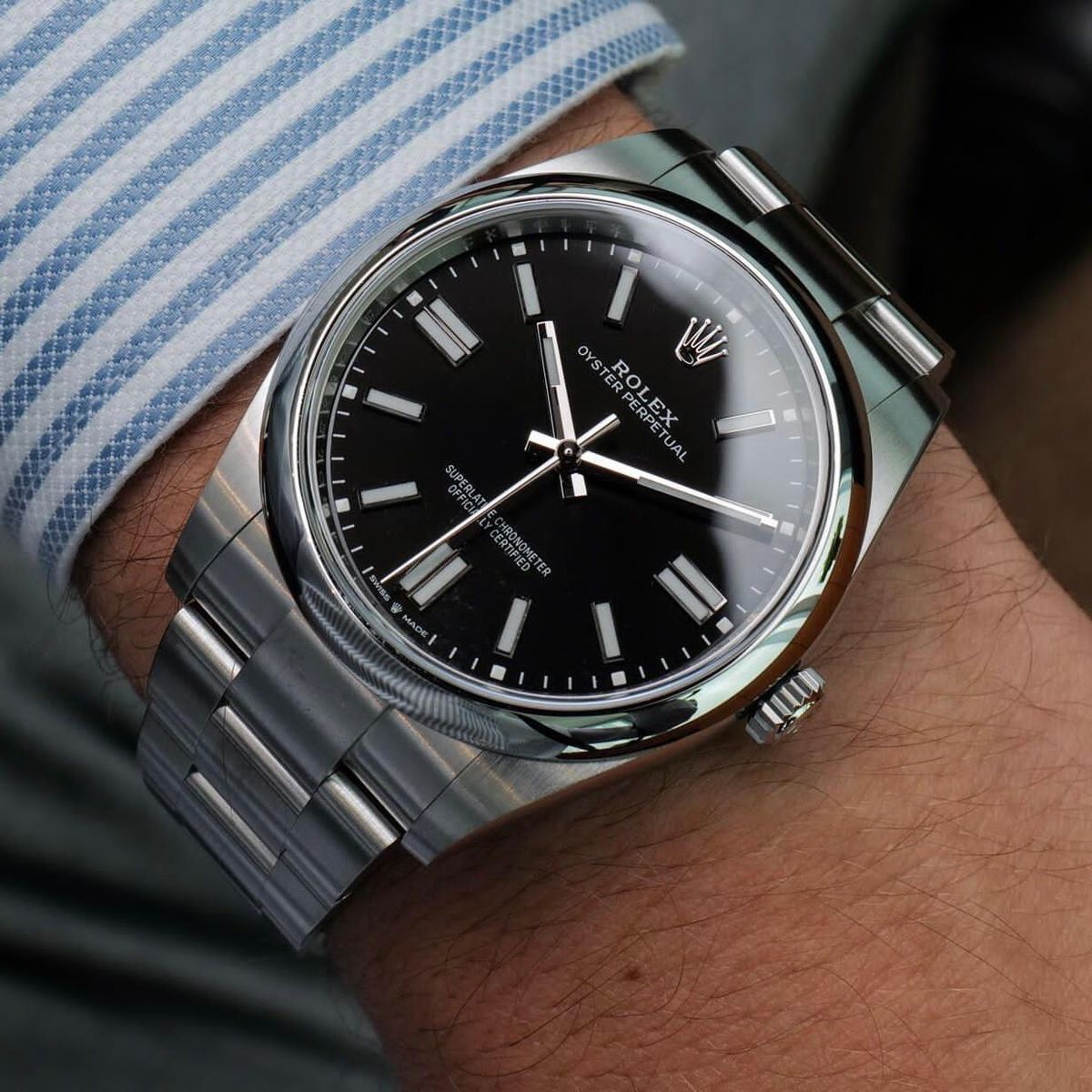 Rolex Orologi: Rolex Perpetual 34 neu/ungetragene FULL SET – Nuovo e nell'imballaggio originale da Zürich venduto da ReStyle.