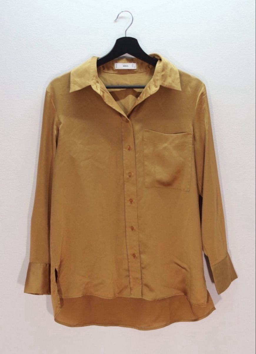 Mango Camicette: Seidige Mango Bluse, Gr. M, Goldbraun! – Usato da Schaffhausen venduto da Fundperle