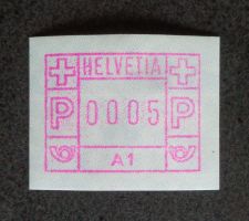 SUISSE 1976: Premier timbre d'automate A1, 0005, **