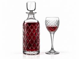 Karaffe mit Rautenschliff und Glasstöpsel – neu