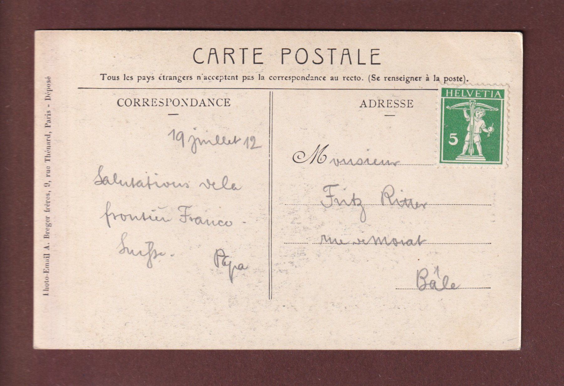 Cartoline postali: COL DES ROCHES - Attelages - 1912 surface glacée – Usato da Pully venduto da nicecards 1
