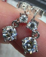 Boucles d'oreille argent diamants de moissanite de 1,2 ct