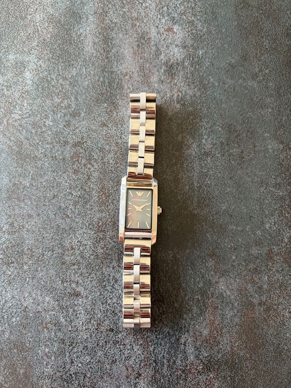 Armani Uhren: Emporio Armani Watch Rectangular Used Silver – Gebraucht aus Zürich von Mss_sen 1