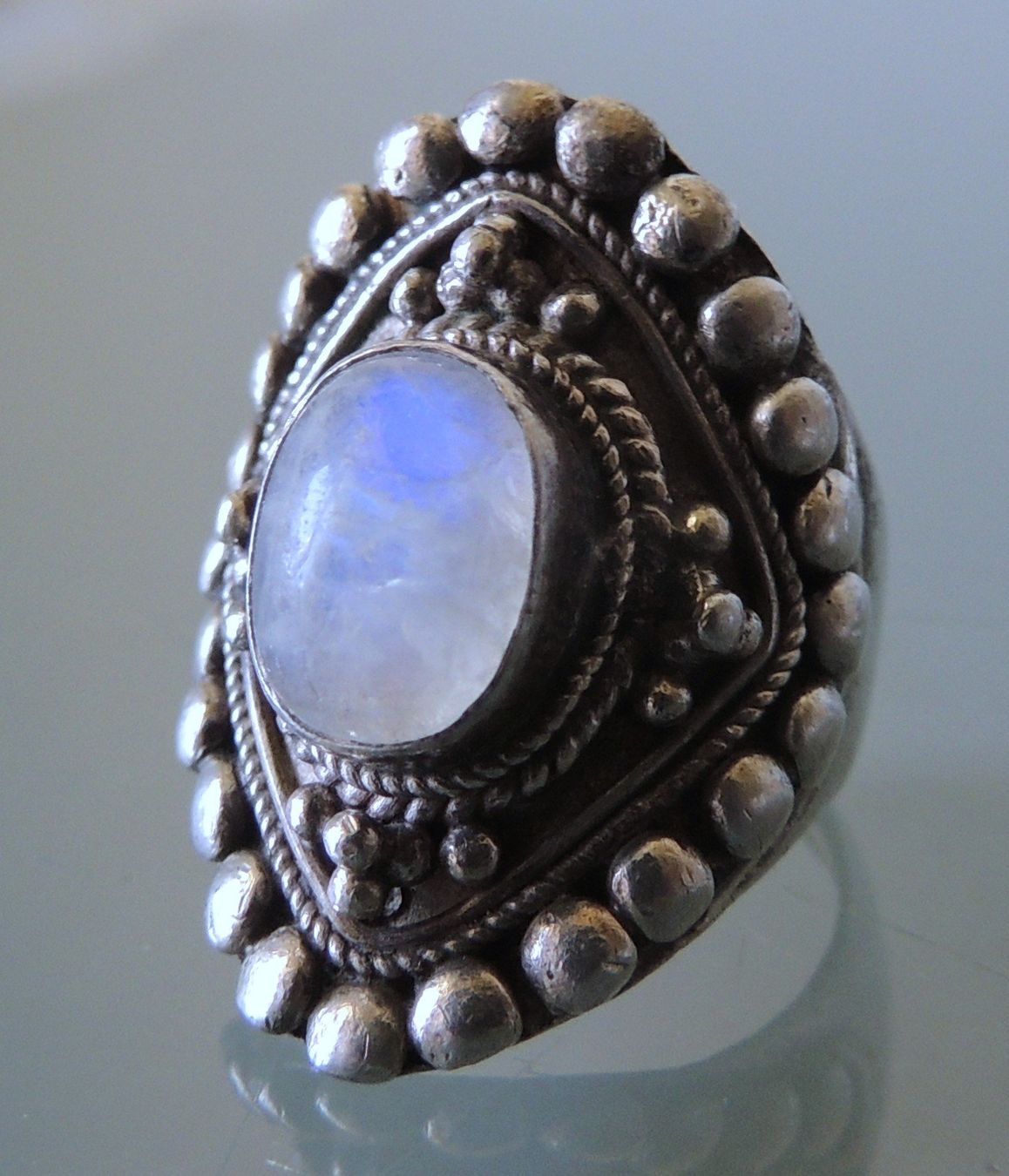 Anelli: Rainbow moonstone Silber 925 Fingerring Gr. 51 – Usato da Waldenburg venduto da schaller707 2