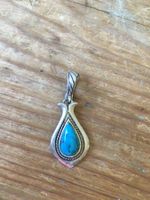 pendentif en argent 925 avec pierre de couleur turquoise