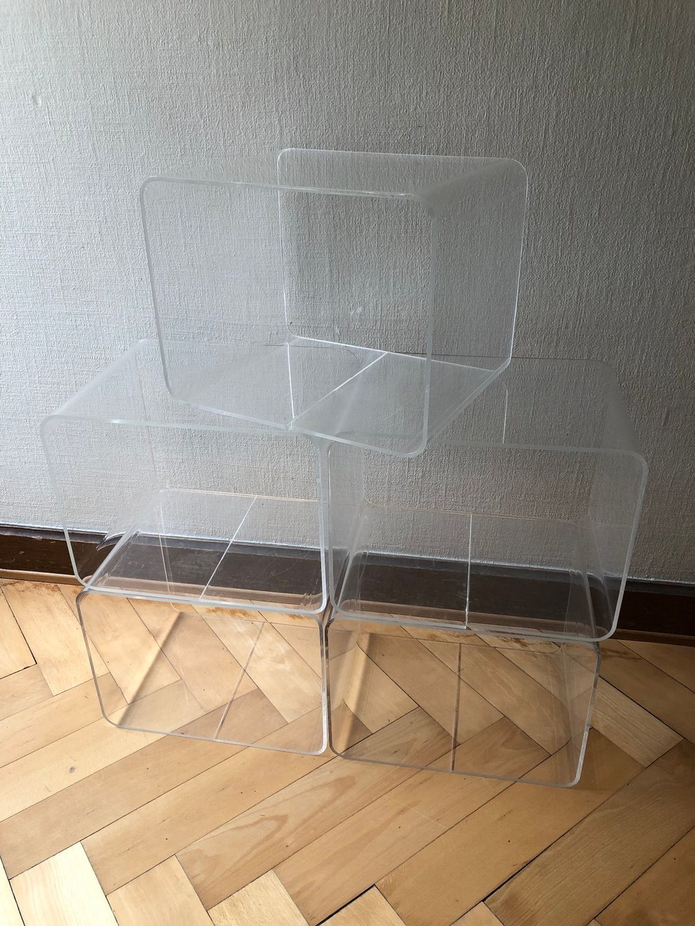 Scaffali: Modulares Regal Plexiglas transparent, 5 Elemente, Vintage – Usato da Basel venduto da Krenit