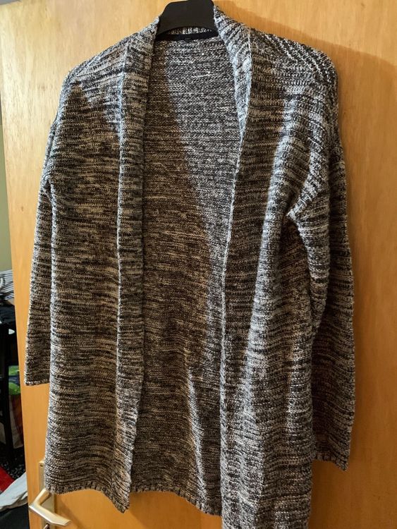 Gilet Noir Et Blanc Taille L – Motif Chevron, Fermeture éclair Dorée, Neuf Avec étiquettes