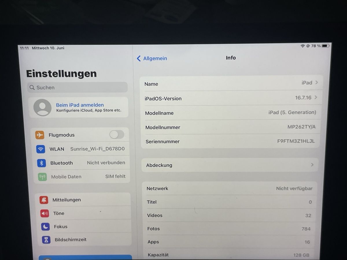 Apple Tablet PC: Apple iPad 5 wie neu, – Usato da Luzern venduto da M.Ai 6