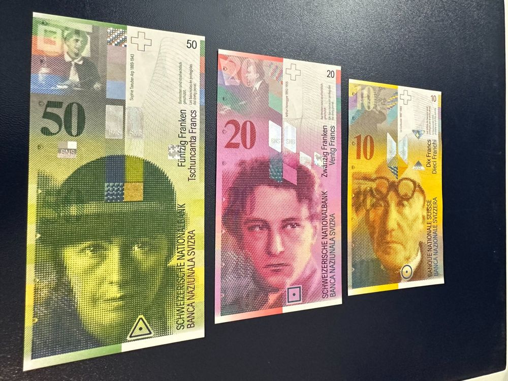Bankfrisch Schweizer Banknoten Sammlung 10/20/50 CHF (Neu (gemäss ...