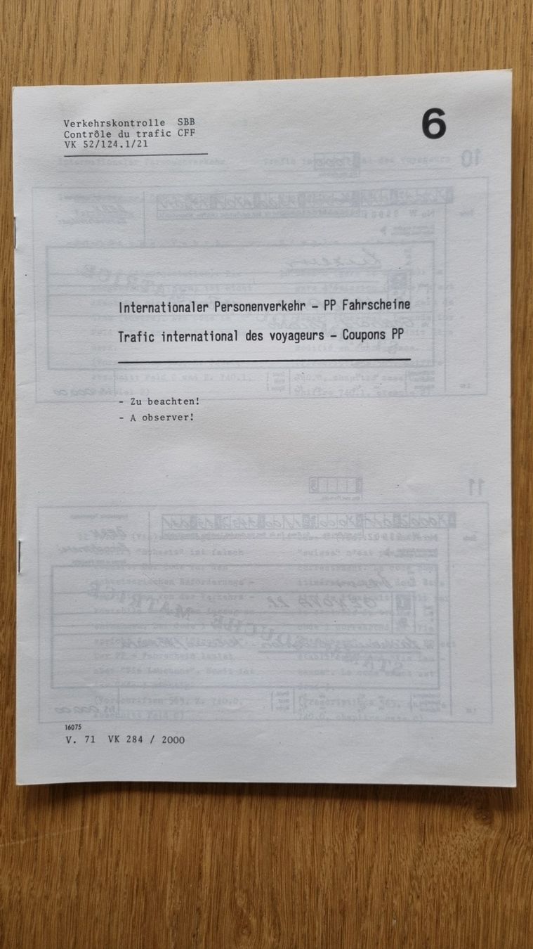 SBB/CFF/FFS Documenti: SBB Internationale Fahrscheine - Codierung – Usato da Bözberg venduto da heinz-d
