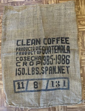 Jutesack braun mit Beschriftung, Deko Vintage (02)