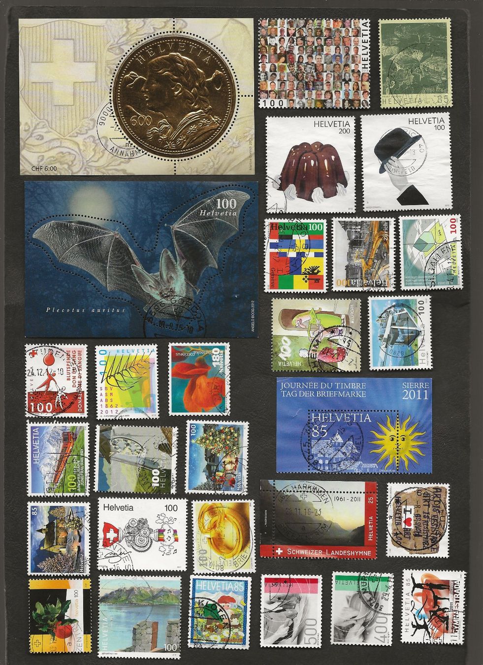 Alle Briefmarken: Schweiz 103 Marken Freimarken gestempelt – Gebraucht aus Au ZH von xelagreb01 2