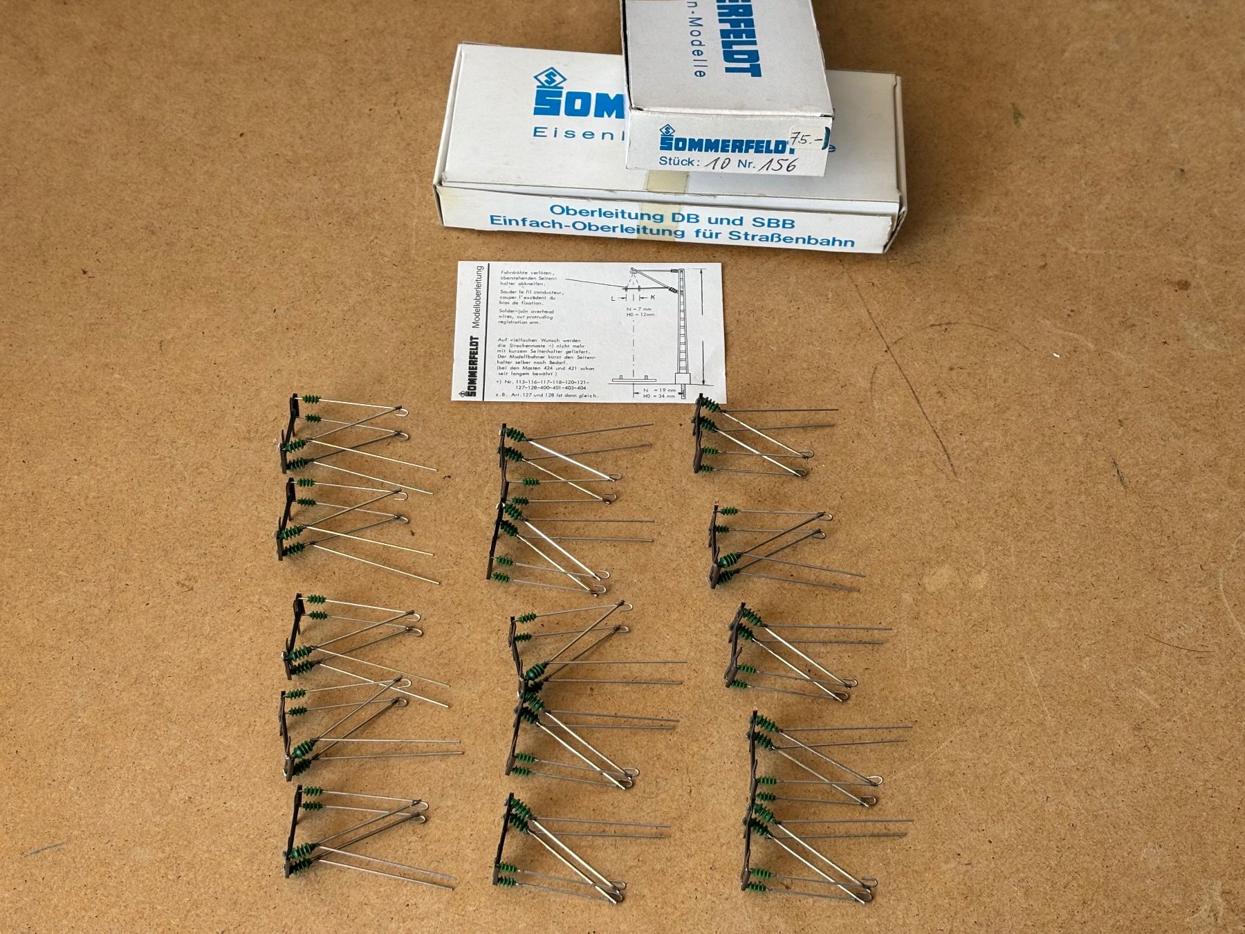 Sommerfeldt Modellini di ferrovie: 15x Sommerfeldt 156 Doppel-Ausleger – Nuovo e nell'imballaggio originale da Hauterive NE venduto da eriamch