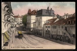 AK Ouchy, Rue contre Lausanne, Straßenbahn