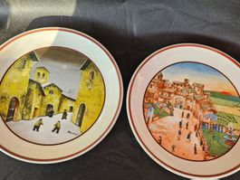 2 Stück sehr seltene Vintage Wandteller Santucci DERUTA