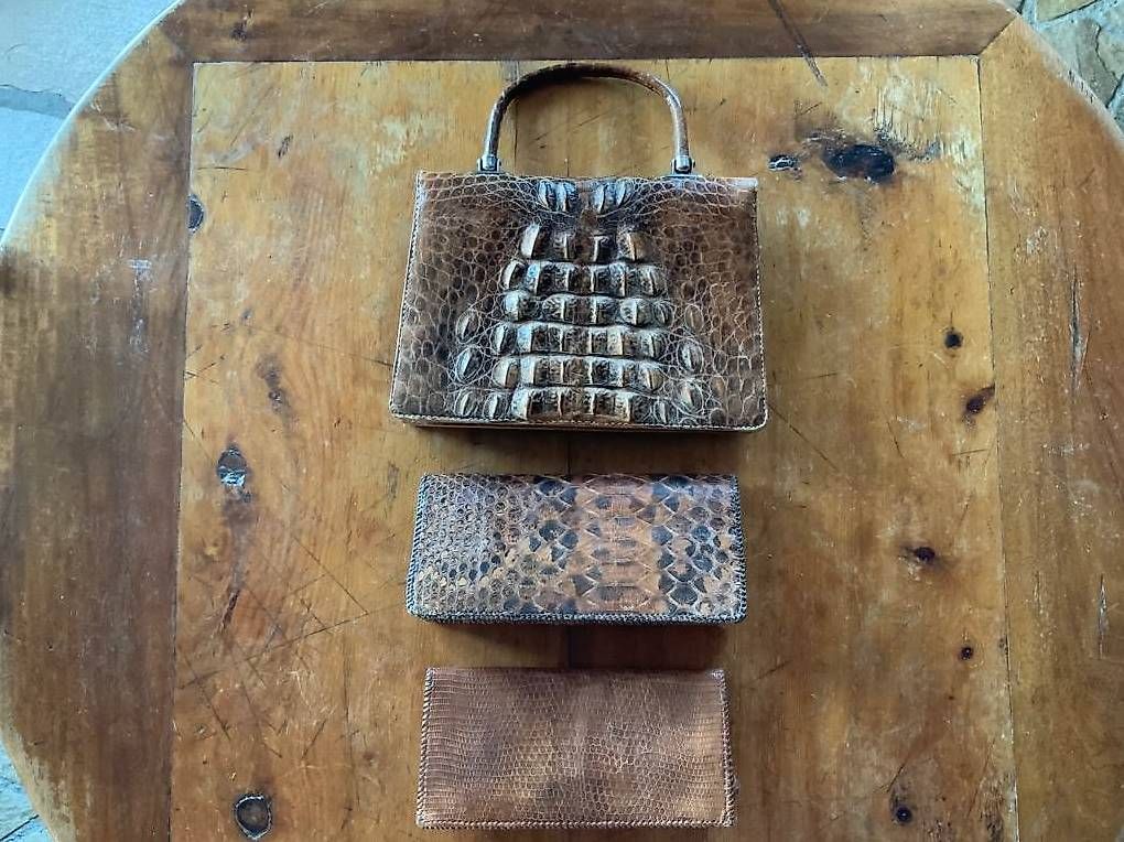 Borse da donna: 3 Sac en croco et serpent  - cuir véritable – Usato da Les Collons venduto da gehaisse 1