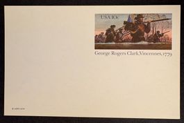 POSTKARTE USA GEORGES ROGERS CLARK VINCENNES 1779