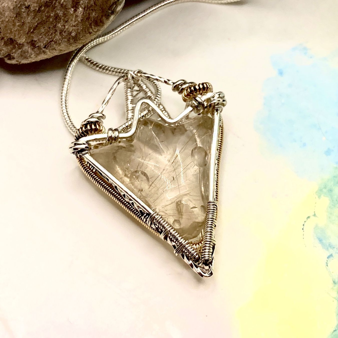 Catenine: Silberanhänger Rutilquarz Drachen Cabochon – Nuovo (secondo la descrizione) da Solothurn venduto da Kiki_Di 4