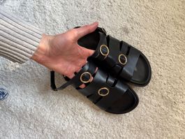 black sandals