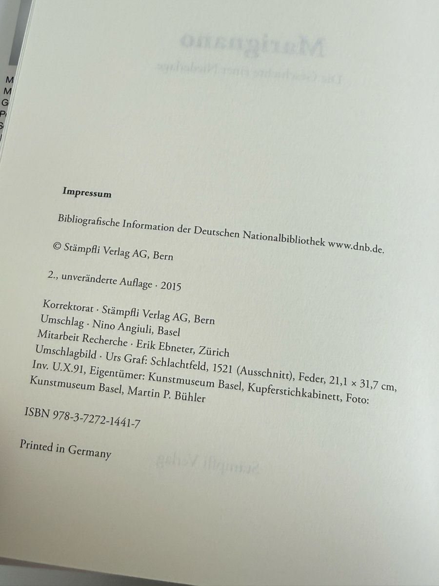 Libri: Marignano - Markus Somm - Schweizer Geschichte – Nuovo (secondo la descrizione) da Uster venduto da AlabasterOne 2