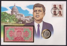 Banknotenbrief mit SilberMünze USA