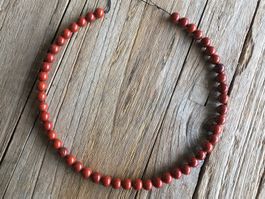 ROTER JASPIS KETTENSTRANG  KUGELN 8mm LÄNGE 41cm