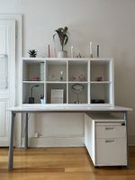 Bureau + caisson + étagère  - comme neuf