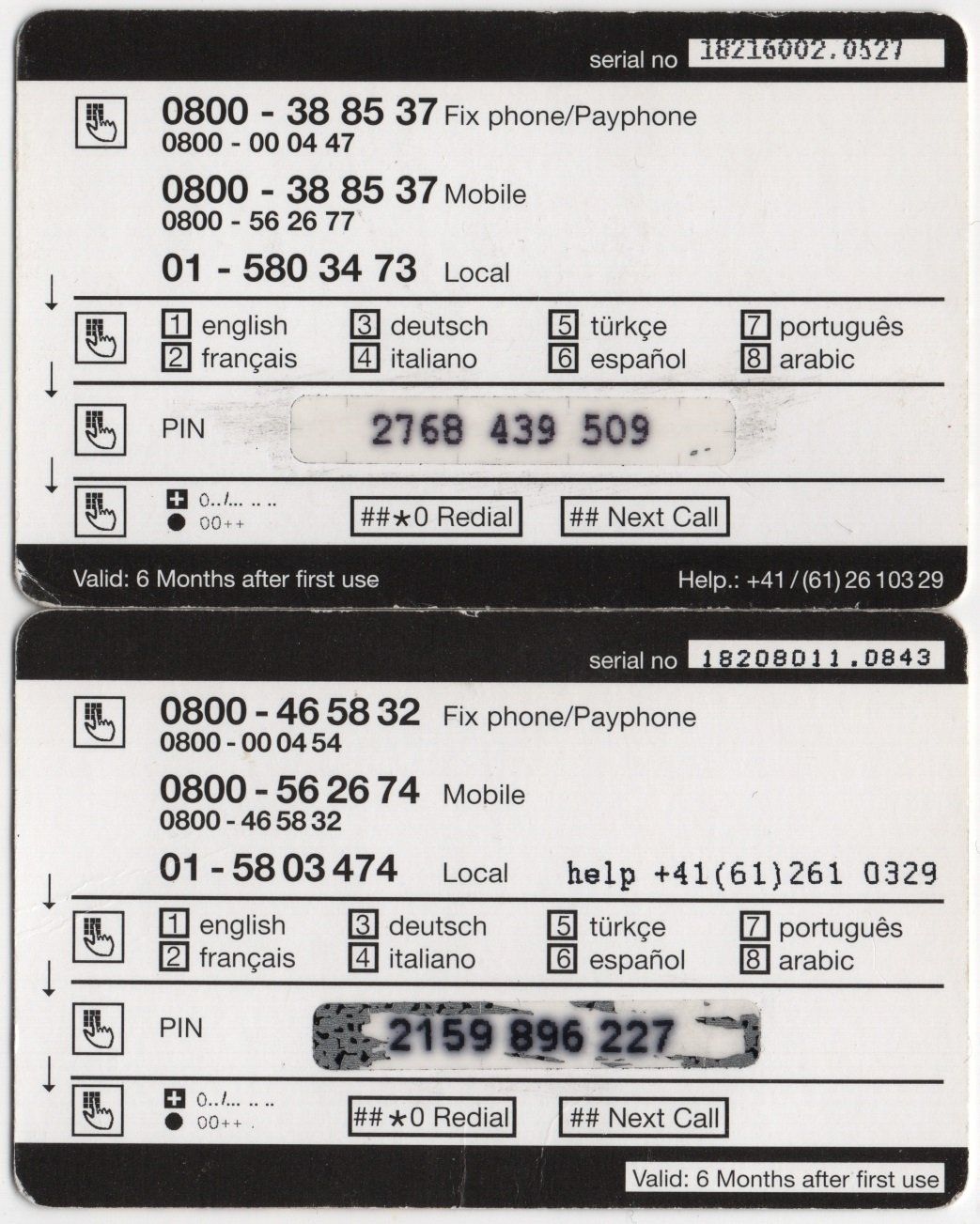 Telefon- & Taxkarten: 10 CHF + 20 CHF POWER Prepaid Telefonkarten – Gebraucht aus Eglisau von Chperfins 1