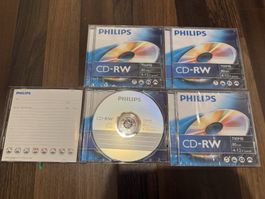 4x Philips CD-RW Rohlinge 700MB / 80min / 4-12x