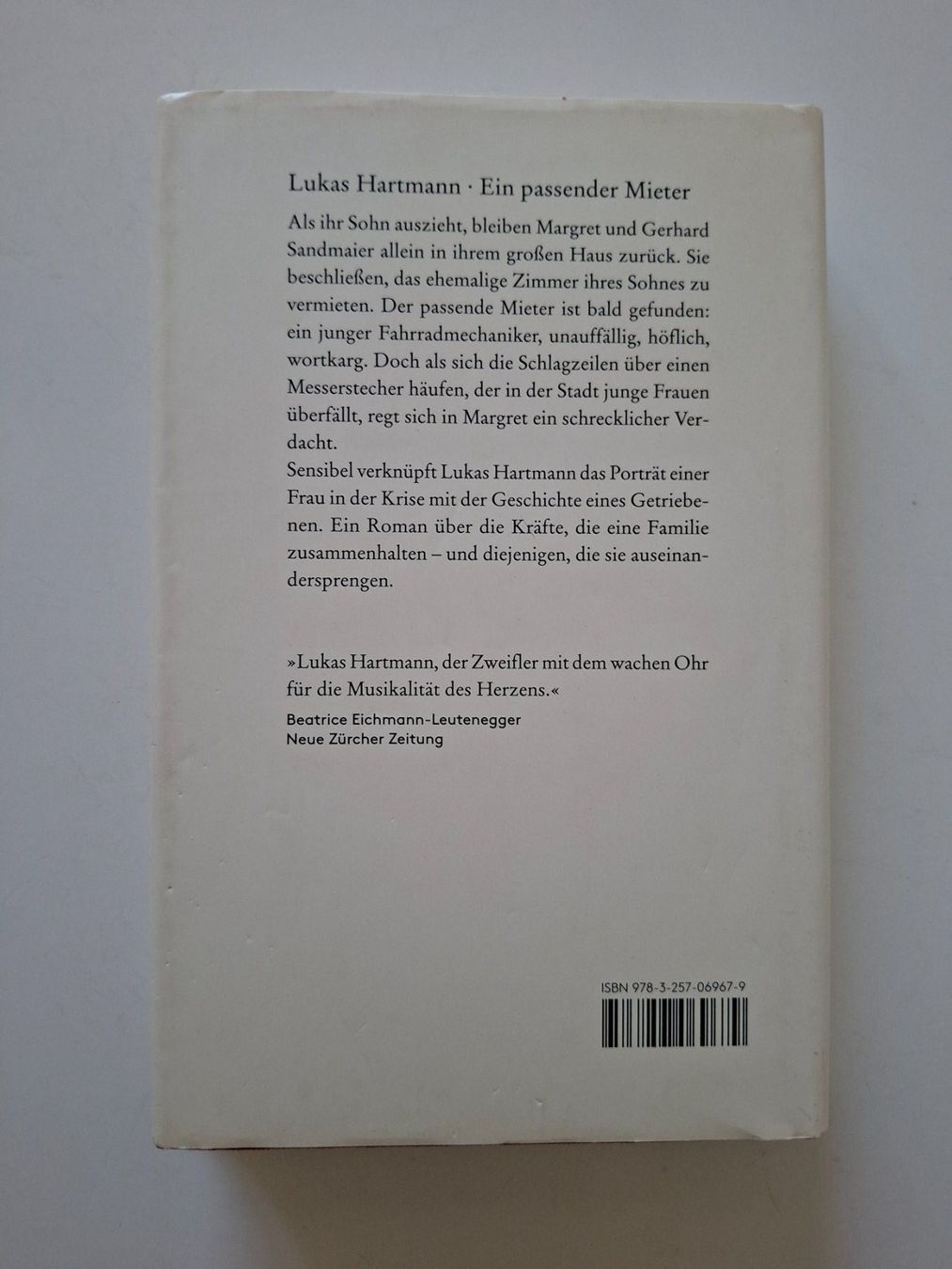 Libri: Lukas Hartmann   "Ein passender Mieter"   Roman   Diogenes – Usato da Zürich venduto da Daniel517 1
